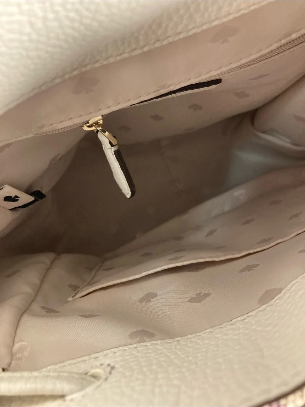 kate spade White Leather Backpack with Multicolor Stripe Front